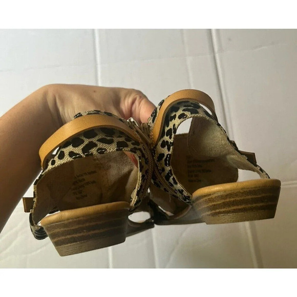 Blowfish Malibu Micro Wedge Sandals Leopard animal print size 8 open toe - Picture 4 of 8
